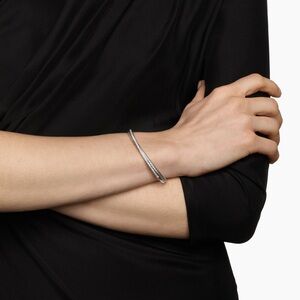 David Yurman Crossover two row bracelet sterling silver with Diamonds 6mm